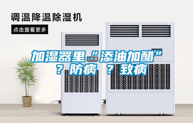 加濕器裏“添油加醋” ？防病 ？致病