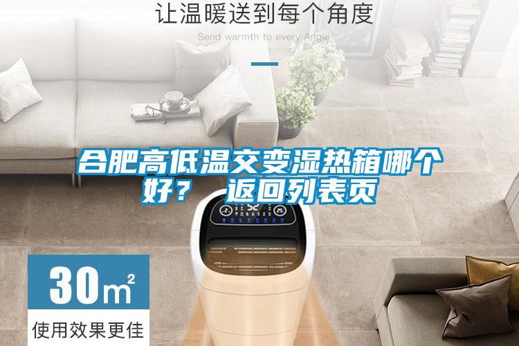 合肥高低溫交變濕熱箱哪個好？ 返回列表頁