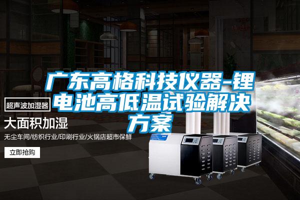 廣東高格科技儀器-鋰電池高低溫試驗黄91视频免费看