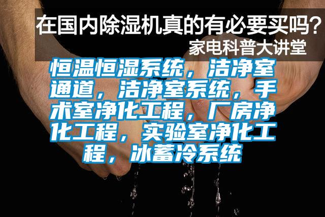 恒溫恒濕係統，潔淨室通道，潔淨室係統，手術室淨化工程，廠房淨化工程，實驗室淨化工程，冰蓄冷係統